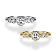 0.5ct ミルグレン 5ストーン リング