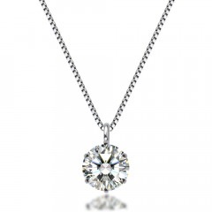 0.5ct モアサナイト ラウンド6本爪ネックレス（Pt900/850）