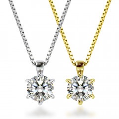 0.5ct モアサナイト 6本爪 ソリティア ネックレス