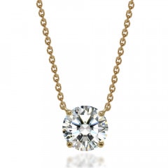 0.3ct～1ct モアサナイト 4爪 両吊りネックレス（K18YG/PG）