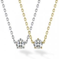 0.25ct モアサナイト 両吊り ソリティア ネックレス