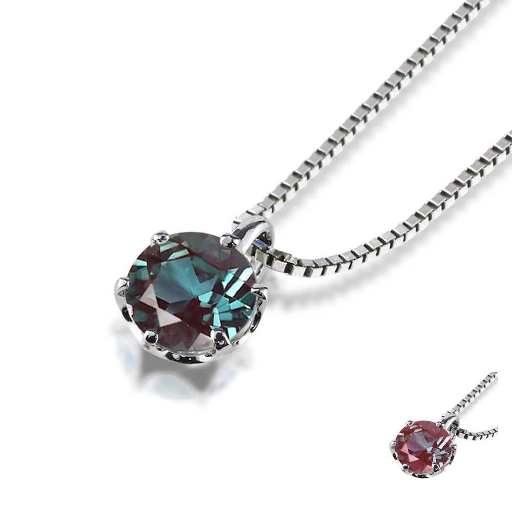 プラチナ アレキサンドライト 6爪 ソリティア ネックレス （ 0.3ct / 0.5ct / 1.0ct ）