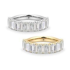 Pt900 / K18 計2.5カラット ハーフ エタニティ リング 指輪（ラボグロウン・ダイヤモンド）