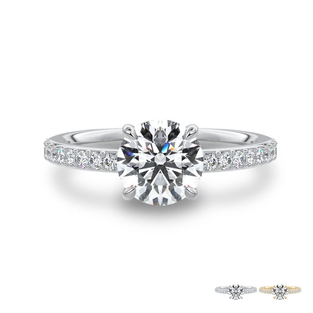 【IGI鑑定書付き】Pt900 / K18  計1.5カラット ダイヤモンド パヴェ（PAVE） デザイン リング 指輪