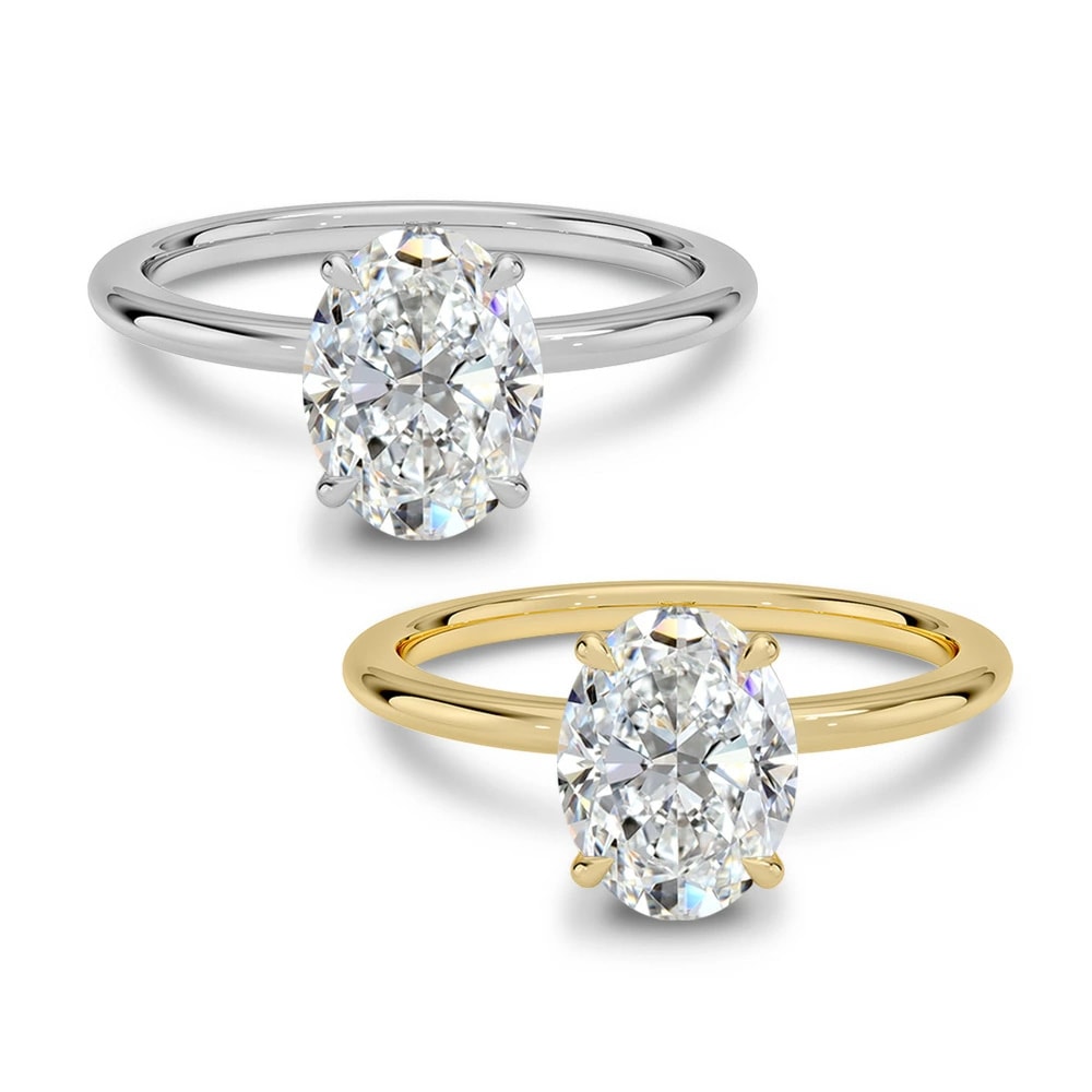 【1.5ct】ラボグロウンダイヤモンド リング オーバルカット D/VVS2/2EX Pt900 K18 ソリティア 指輪｜JEWELRY CASTLE