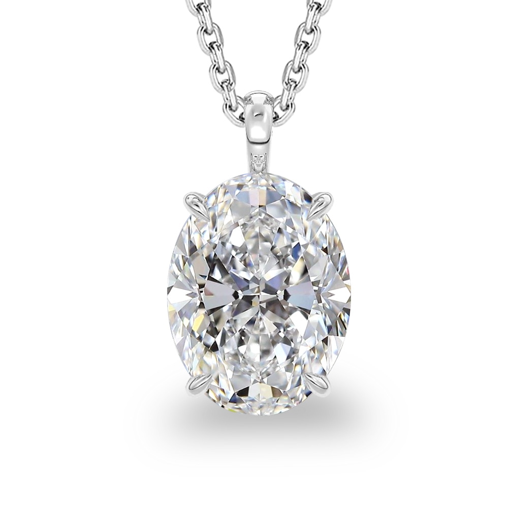 【3ct】オーバル ラボグロウンダイヤモンド ネックレス D/VVS2/3EX Pt900 K18 ソリティア｜JEWELRY CASTLE