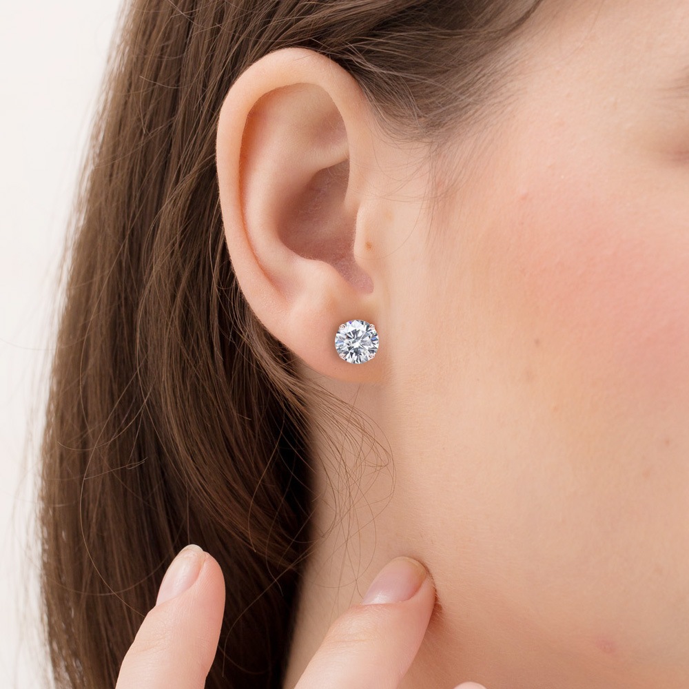 【IGI鑑定書付】Pt900 / K18 ダイヤモンド 4爪 一粒 ピアス ラボグロウン ダイヤモンド（0.3ct 0.5ct 1.0ct）