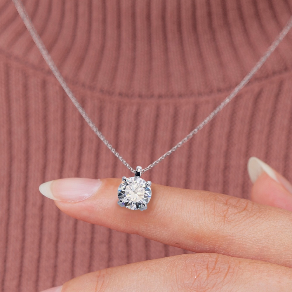 【IGI鑑定書付】Pt900 / K18 3カラット ダイヤモンド 4爪 一粒 ネックレス ラボグロウン ダイヤモンド