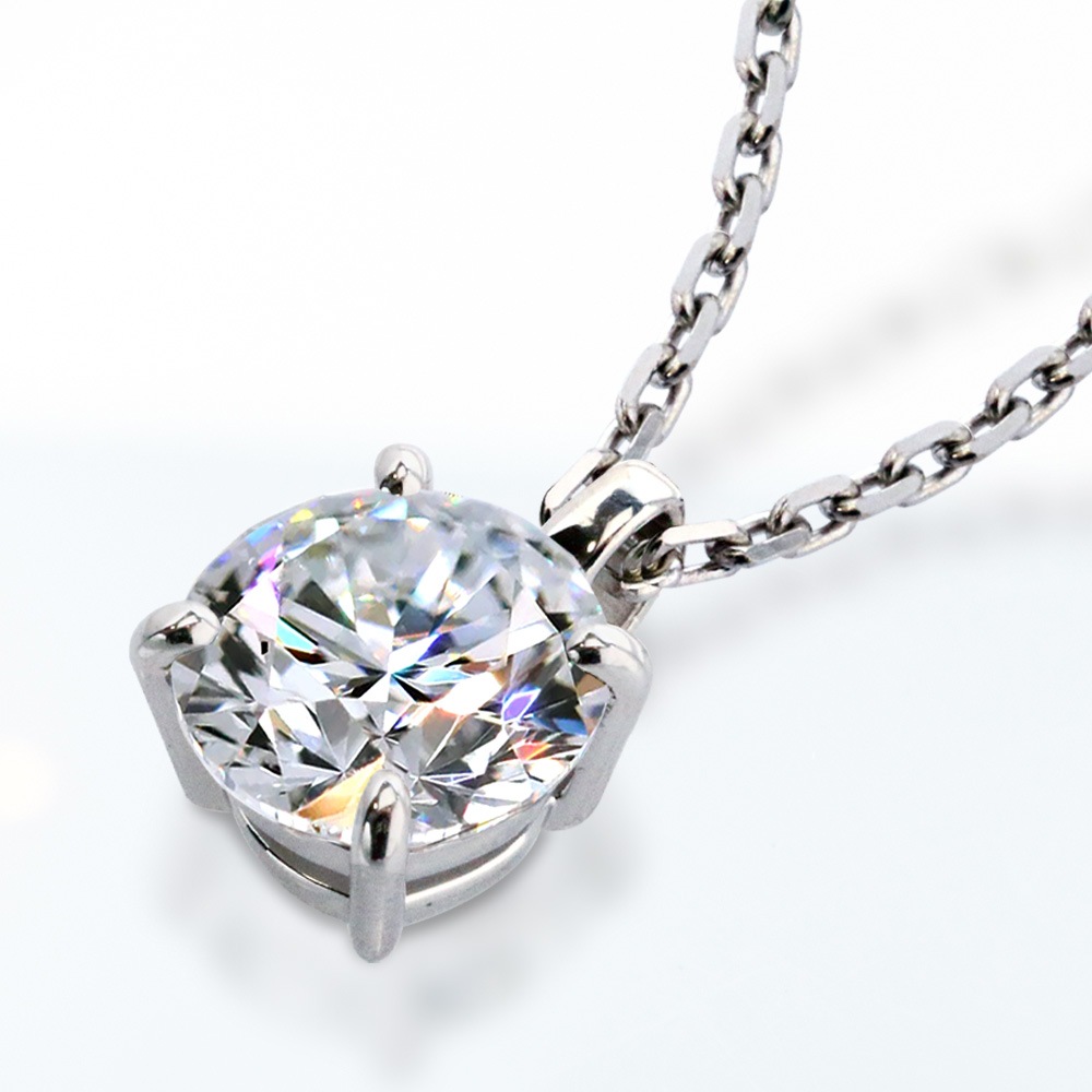 【3ct】ラボグロウンダイヤモンド ネックレス D/VVS2/3EX Pt900 K18 ソリティア|JEWELRY CASTLE