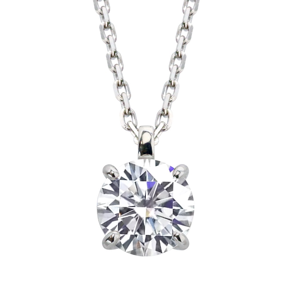 【IGI鑑定書付】Pt900 / K18 3カラット ダイヤモンド 4爪 一粒 ネックレス ラボグロウン ダイヤモンド