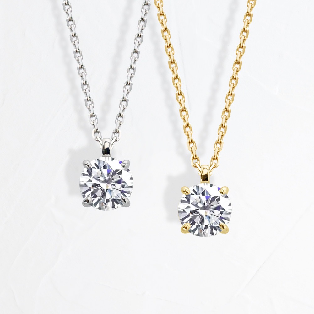【3ct】ラボグロウンダイヤモンド ネックレス D/VVS2/3EX Pt900 K18 ソリティア|JEWELRY CASTLE