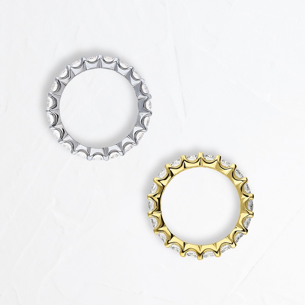 Pt900 / K18 3カラット ダイヤモンド フルエタニティリング ラボグロウン ダイヤモンド