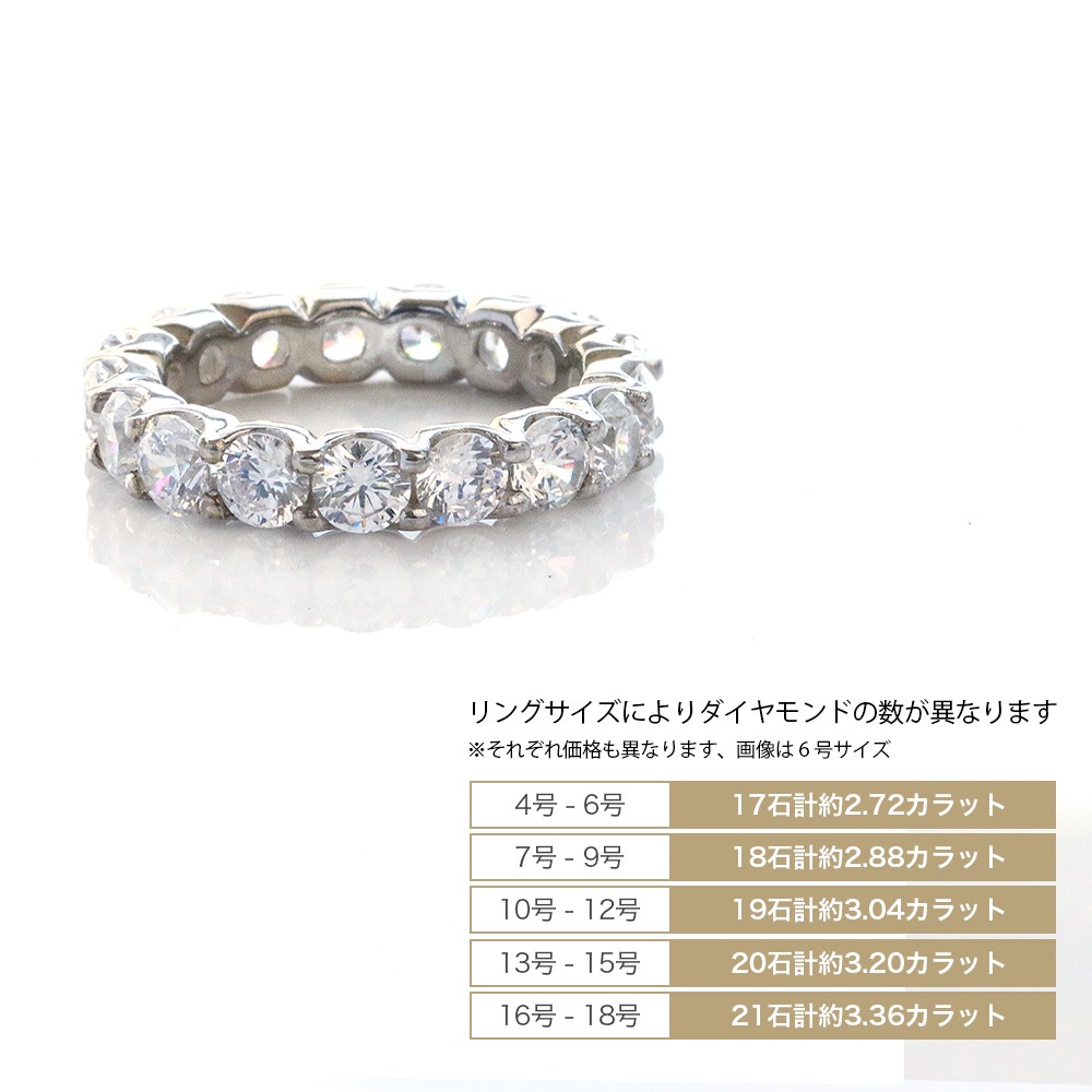 Pt900 / K18 3カラット ダイヤモンド フルエタニティリング ラボグロウン ダイヤモンド