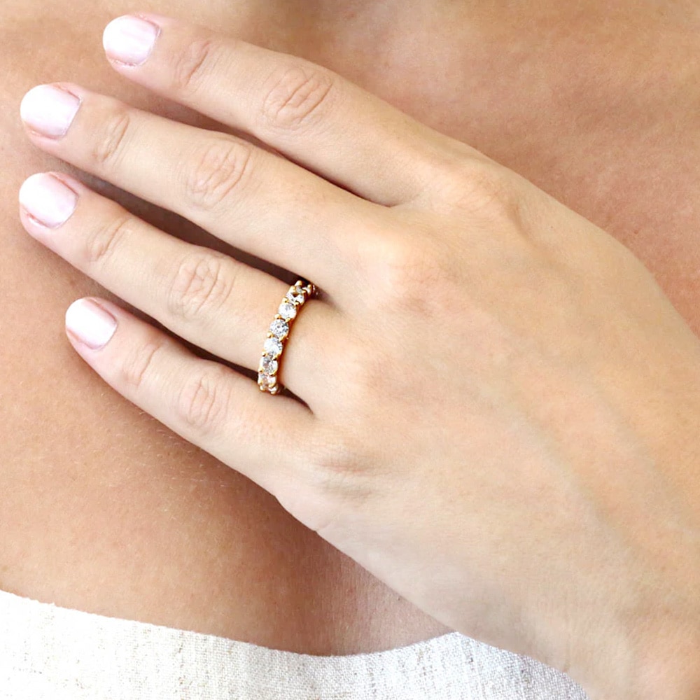 Pt900 / K18 3カラット ダイヤモンド フルエタニティリング ラボグロウン ダイヤモンド