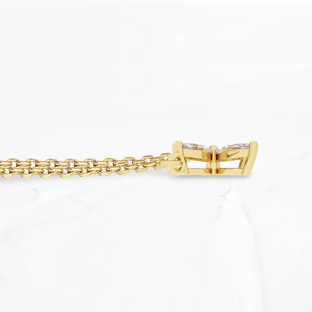 0.6ct / 0.8ct ダイヤモンド マーキスカット フラワーデザイン ネックレス ラボグロウン ダイヤモンド