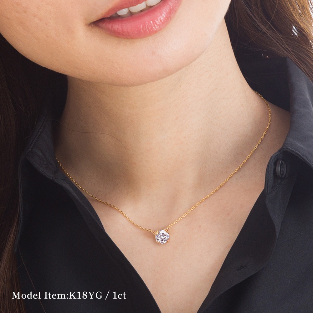 【IGI鑑定書付き】ダイヤモンド 両吊りネックレス（0.5ct-1.0ct）（D-VVS2-3EX）