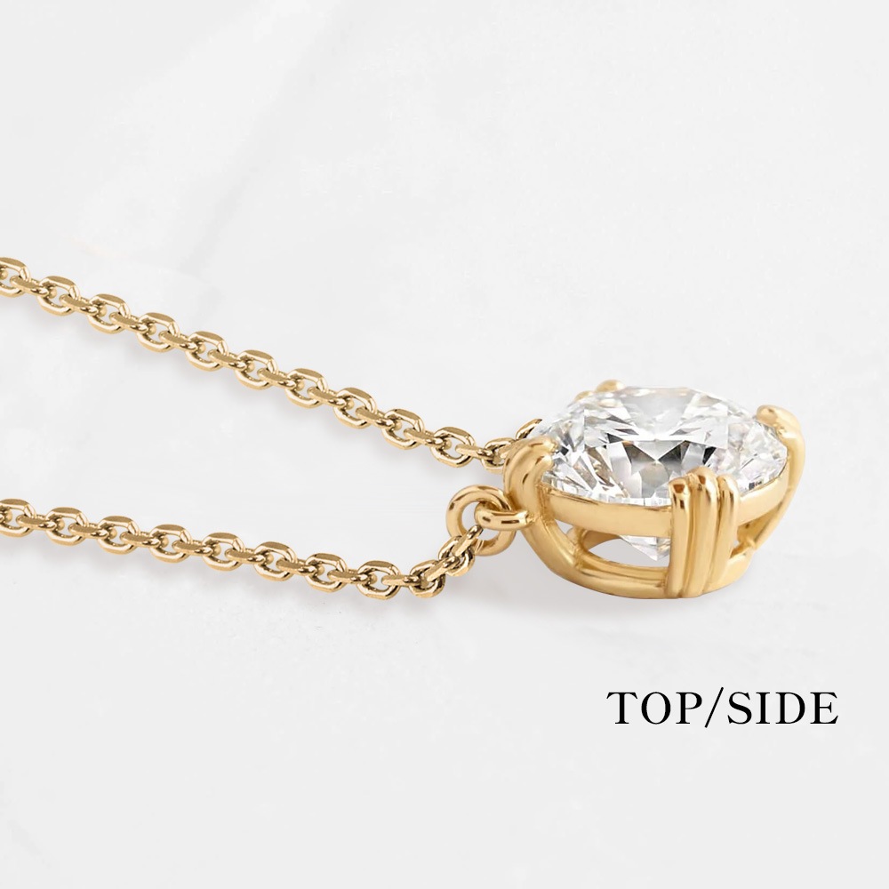 プラチナ又はK18ゴールド モアサナイト 両吊りネックレス（0.5ct-1.0ct）