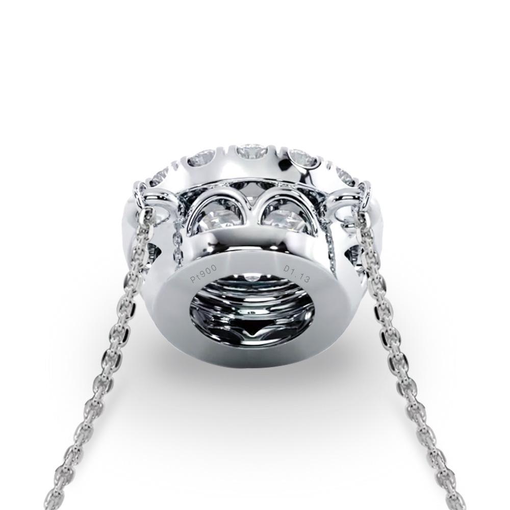 【IGI鑑定書付き】0.63ct / 1.15ct ダイヤモンド HALO ネックレス プラチナ 又は 18金 ゴールド ラボグロウン ダイヤモンド