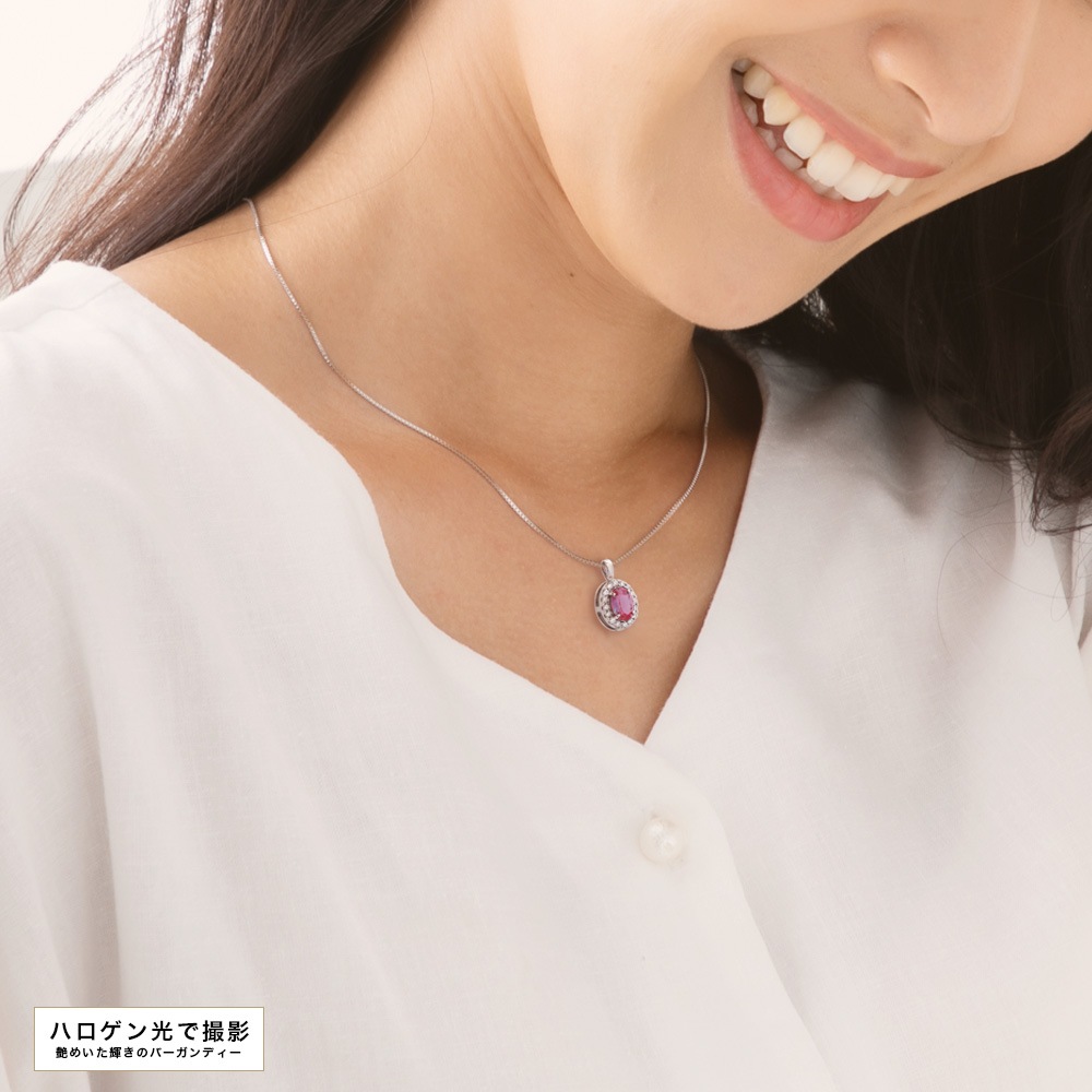 1.5ct アレキサンドライト HALOデザイン ネックレス(プラチナ又はゴールド)ラボグロウンアレキサンドライト