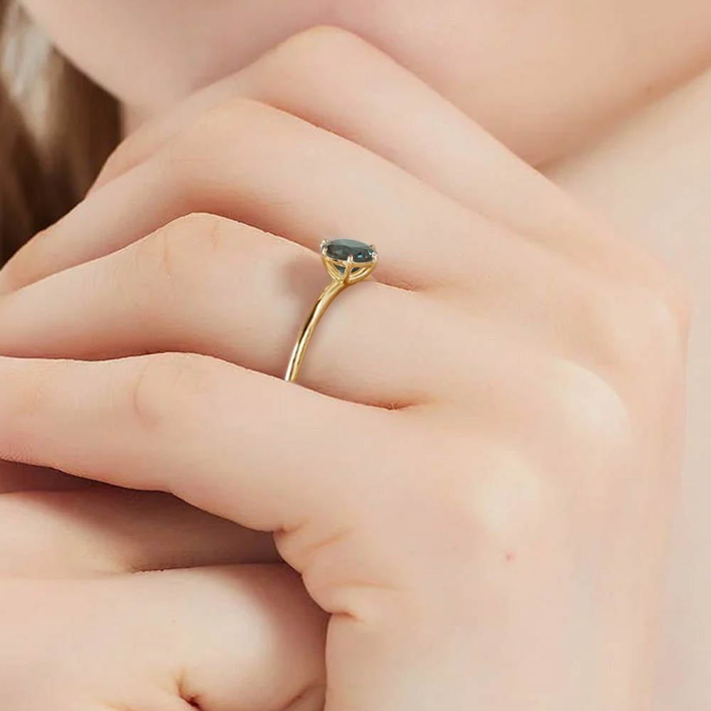 0.3カラット ラウンド アレキサンドライト リング ( ラボグロウン ) 指輪 プラチナ 18金ゴールド