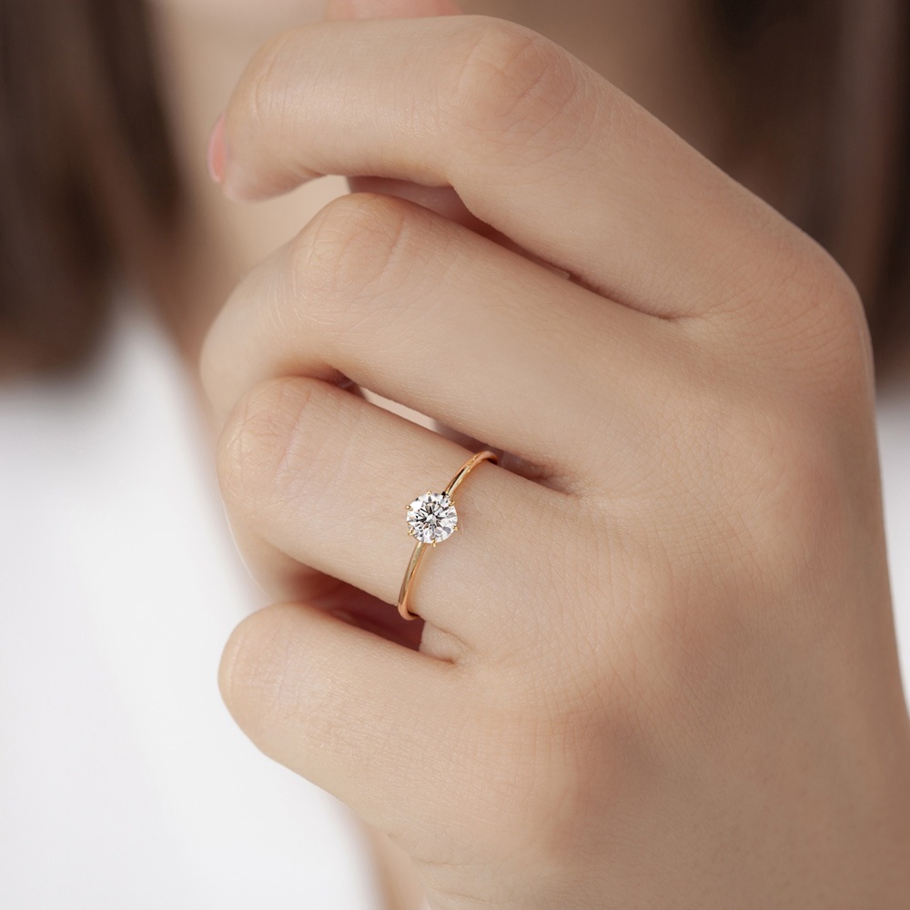 【IGI鑑定書付き】Pt900 / K18  0.3カラット ダイヤモンド 6爪 ソリティアリング（ラボグロウン・ダイヤモンド）