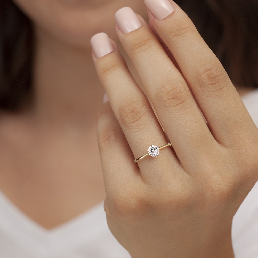 【IGI鑑定書付き】Pt900 / K18  0.3カラット ダイヤモンド 6爪 ソリティアリング（ラボグロウン・ダイヤモンド）