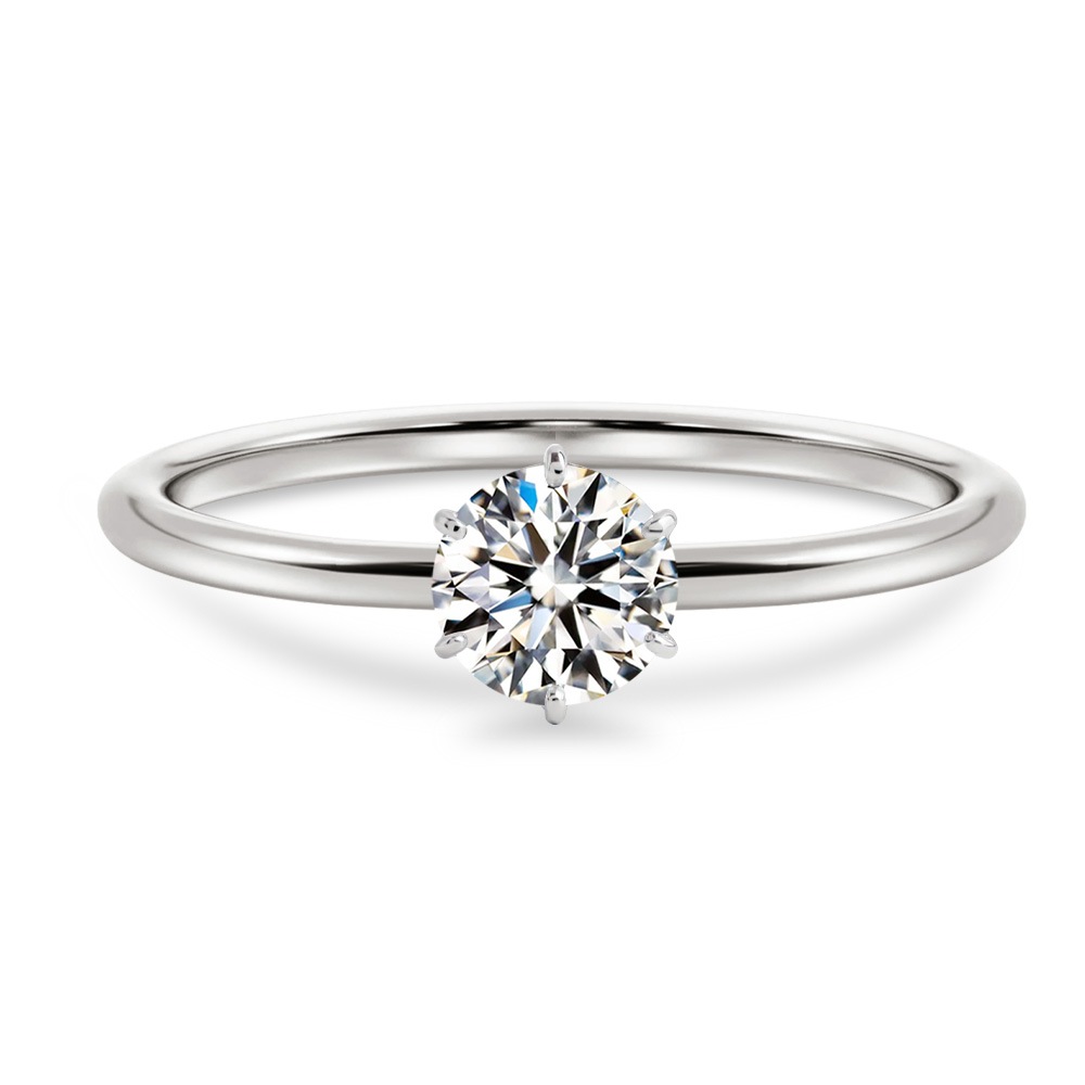 【IGI鑑定書付き】Pt900 / K18  0.3カラット ダイヤモンド 6爪 ソリティアリング（ラボグロウン・ダイヤモンド）