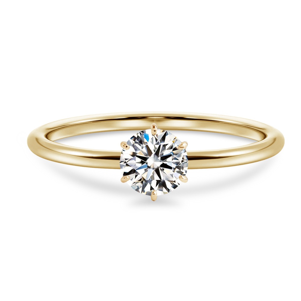 【IGI鑑定書付き】Pt900 / K18  0.3カラット ダイヤモンド 6爪 ソリティアリング（ラボグロウン・ダイヤモンド）