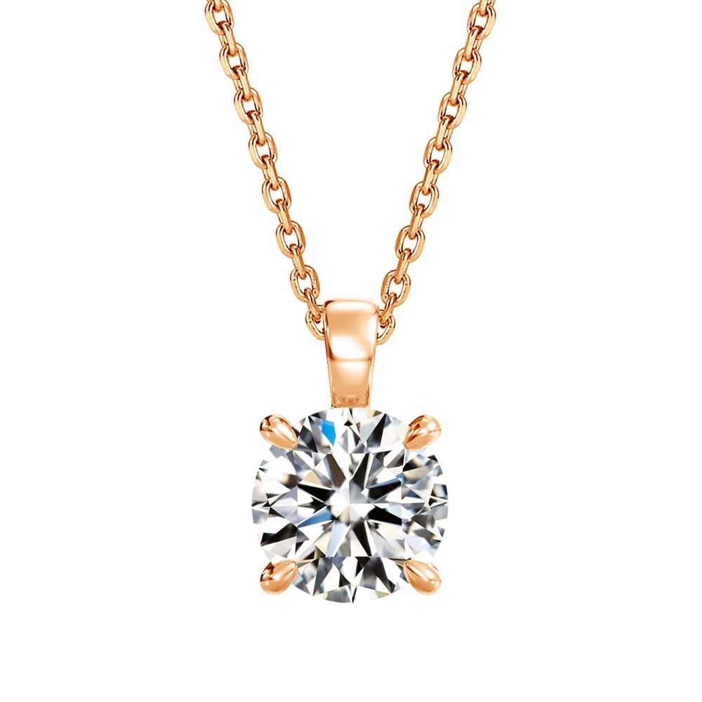【IGI鑑定書付き】PT/K18 1.0ct ダイヤモンド ソリティアネックレス ラウンドブリリアントカット ラボグロウン ダイヤモンド