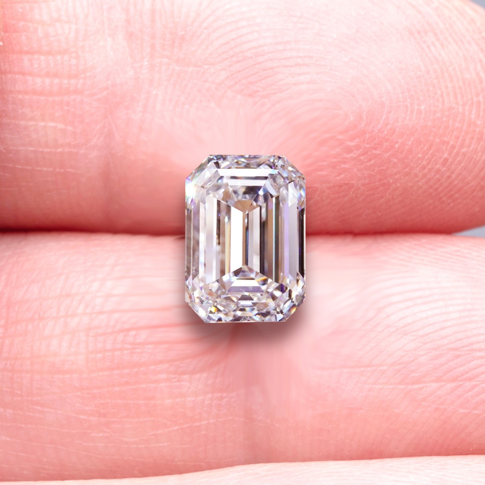 【IGI鑑定書付き】PT/K18 1.0ct ダイヤモンド ソリティアネックレス エメラルドカット ラボグロウン ダイヤモンド