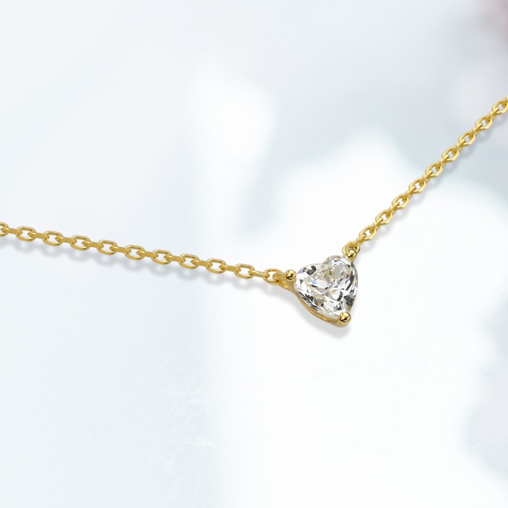 0.38ct ハート ソリティア ネックレス