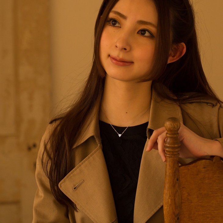 0.38ct ハート ソリティア ネックレス