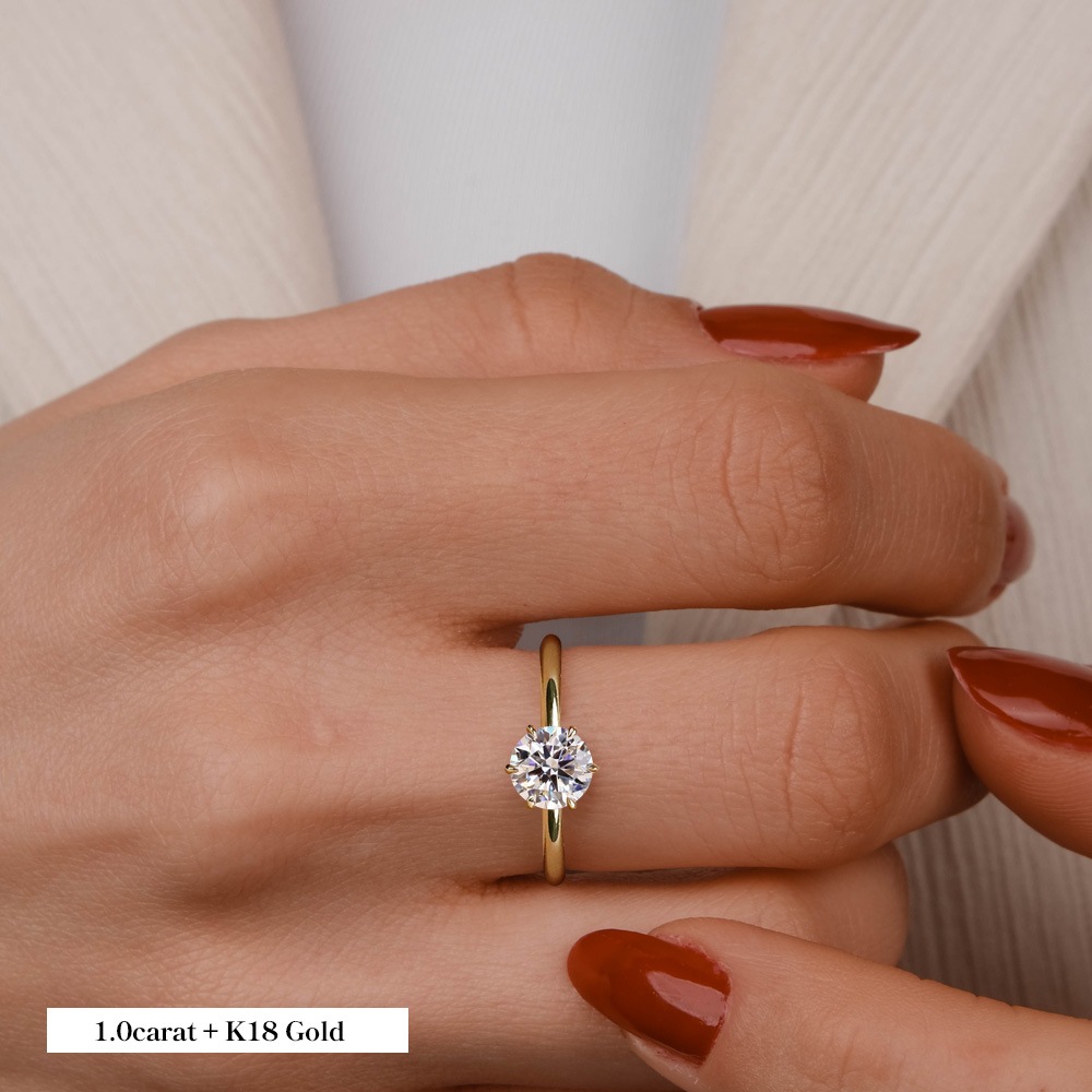 【IGI鑑定書付き】Pt900 / K18 ダイヤモンド ソリティアリング 1ct 1.5ct 2ct 3ct　から選んで作るオーダーメイド