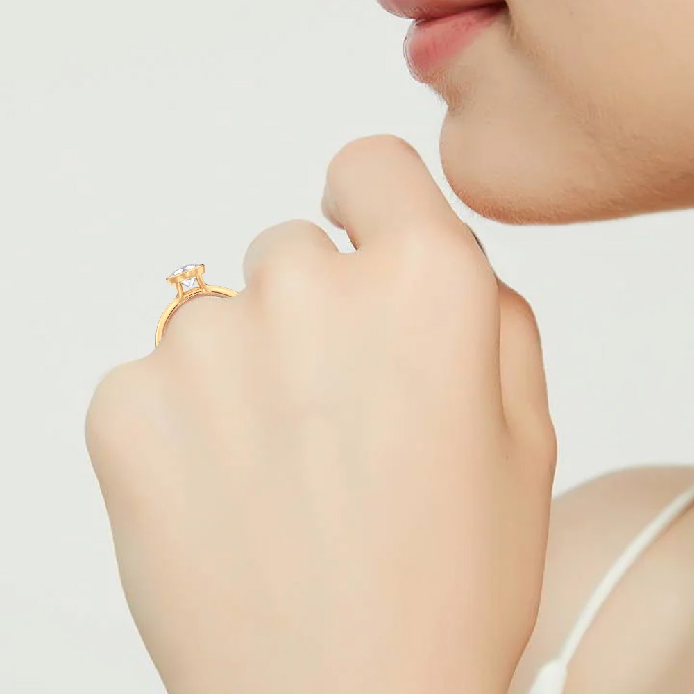 【IGI鑑定書付き】Pt900 / K18  1カラット ダイヤモンド 一粒 ベゼル フクリン 覆輪 リング