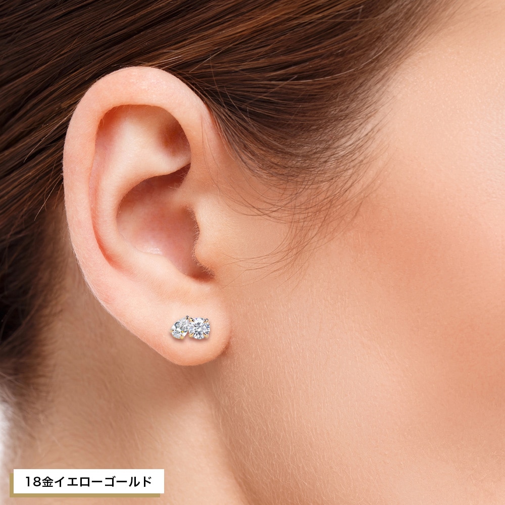 【IGI鑑定書付】PT900 / K18 【Toi et Moi 】計1.1ct ダイヤモンドピアス