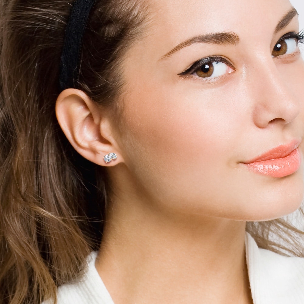 【IGI鑑定書付】PT900 / K18 【Toi et Moi 】計1.1ct ダイヤモンドピアス