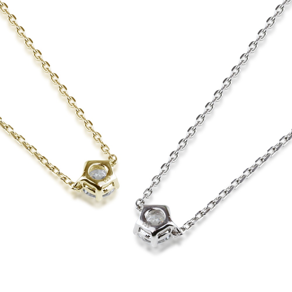 0.25ct モアサナイト 両吊り ソリティア ネックレス