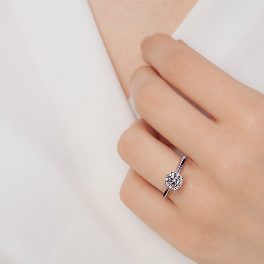 【IGI鑑定書付き】Pt900 / K18  1カラット ダイヤモンド 4爪 ソリティアリング