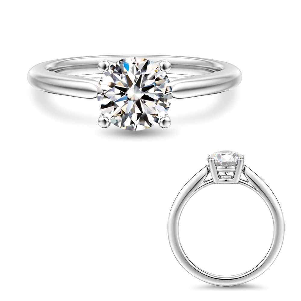 【IGI鑑定書付き】Pt900 / K18  1カラット ダイヤモンド 4爪 ソリティアリング