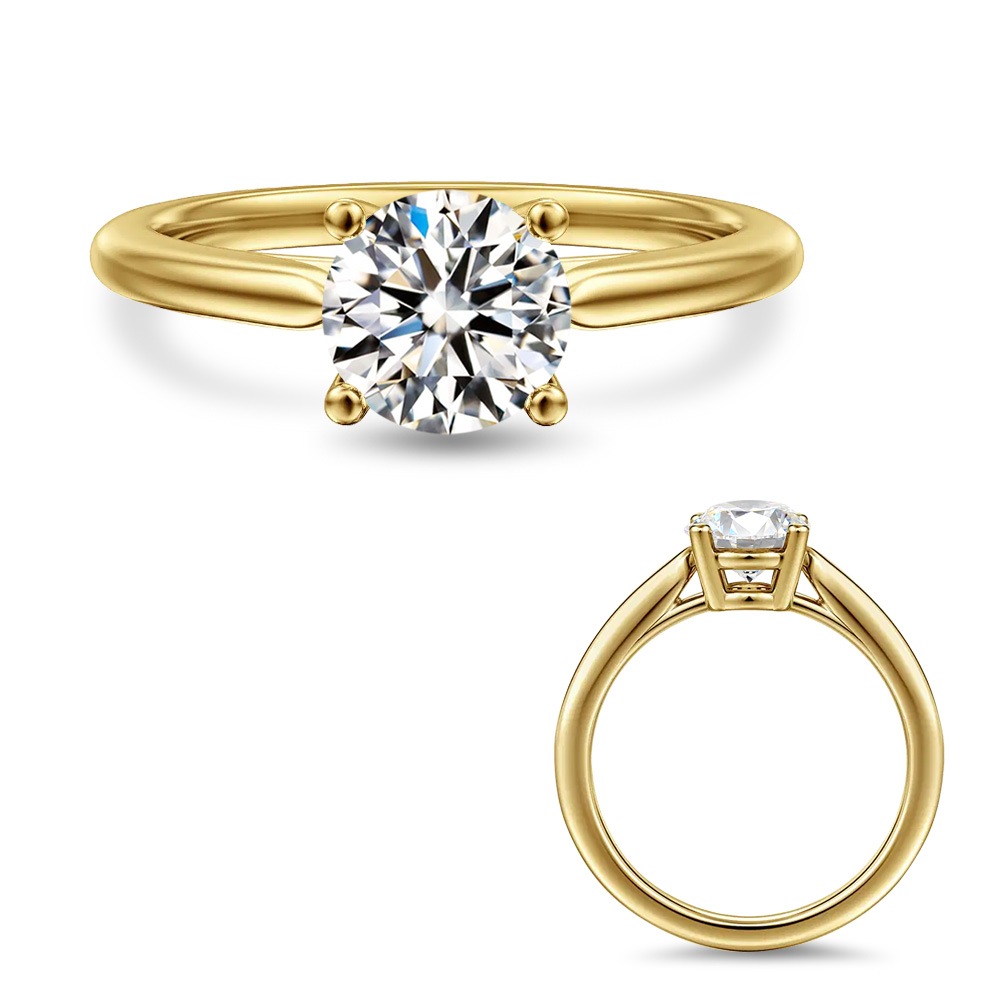 【IGI鑑定書付き】Pt900 / K18  1カラット ダイヤモンド 4爪 ソリティアリング