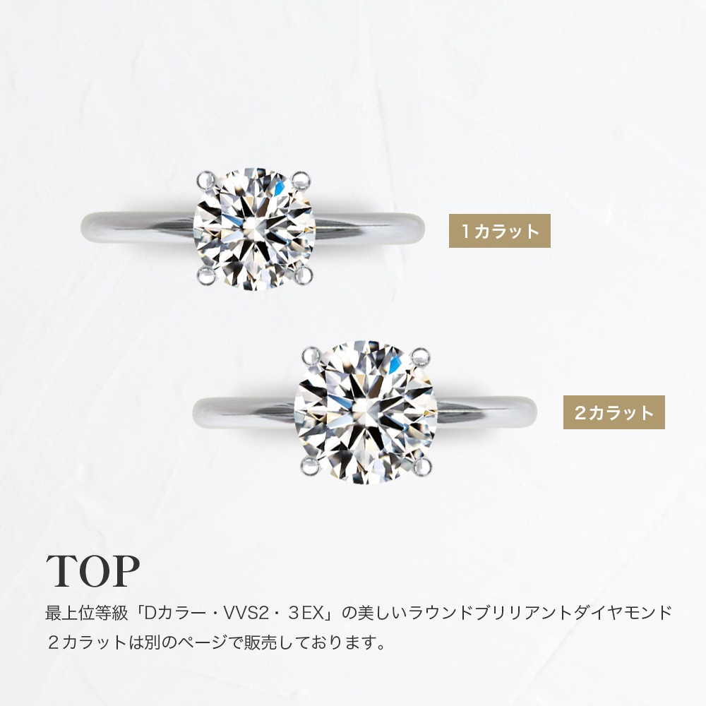 【IGI鑑定書付き】Pt900 / K18  1カラット ダイヤモンド 4爪 ソリティアリング