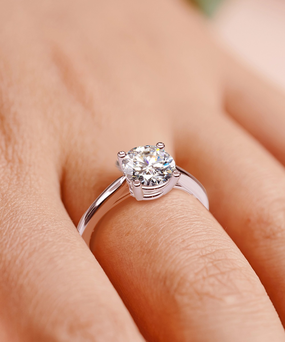 【IGI鑑定書付き】Pt900 / K18  2カラット ダイヤモンド 4爪 ソリティアリング