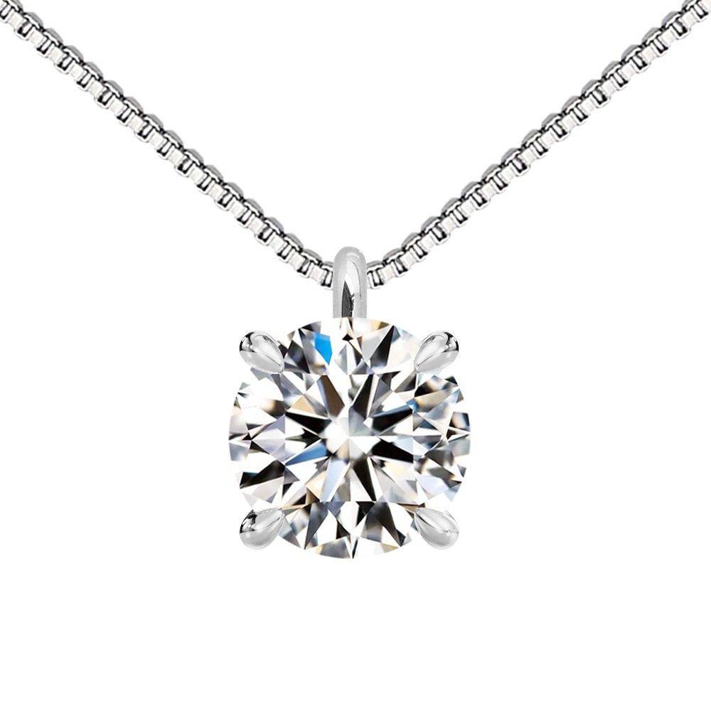 【IGI鑑定書付】PT900/K18 1.0カラット ラボグロウン ダイヤモンド 4爪 一粒 ネックレス 