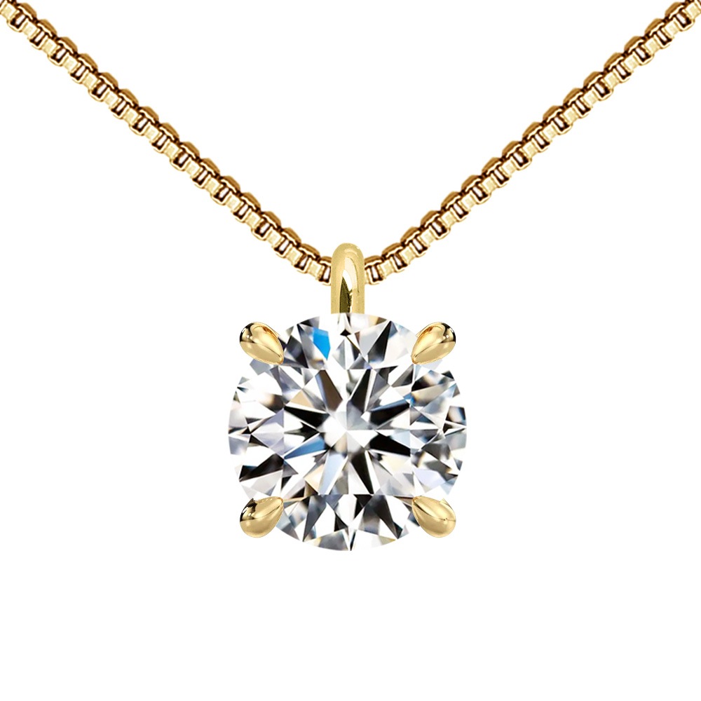 【IGI鑑定書付】PT900/K18 1.0カラット ラボグロウン ダイヤモンド 4爪 一粒 ネックレス 