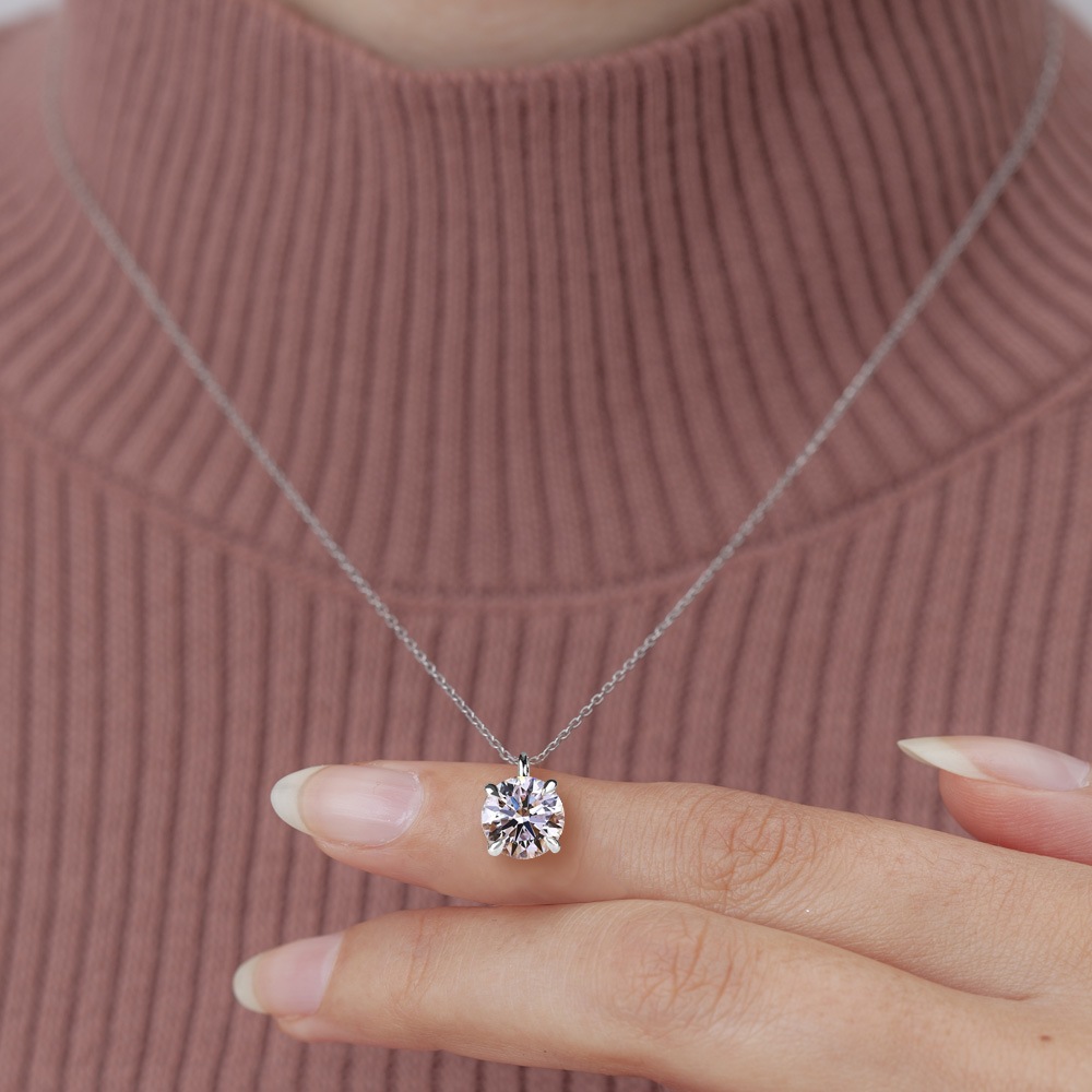 【IGI鑑定書付】PT900/K18 2.0カラット ラボグロウン ダイヤモンド 4爪 一粒 ネックレス 