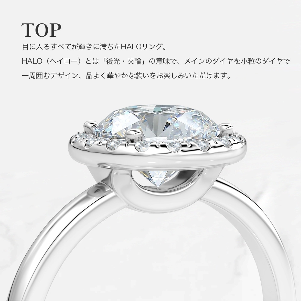 【IGI鑑定書付き】Pt900 / K18  計1.75カラット ダイヤモンド HALOデザインリング