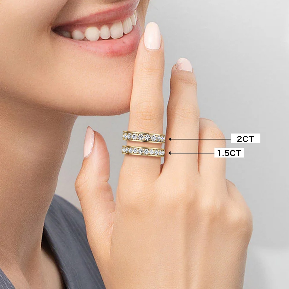 Pt900 / K18  【 計1.5ct / 計2.0ct 】 ダイヤモンド フルエタニティリング