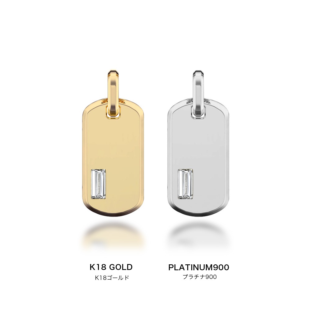 PT900/K18 0.25ct ダイヤモンド インゴットタイプ ペンダント ネックレス （ラボグロウン ダイヤモンド）