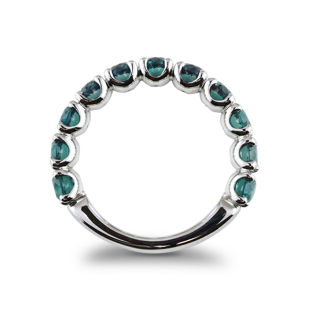 【プラチナ/K18】計1.8カラット アレキサンドライト エタニティリング(ラボグロウン・アレキサンドライト)