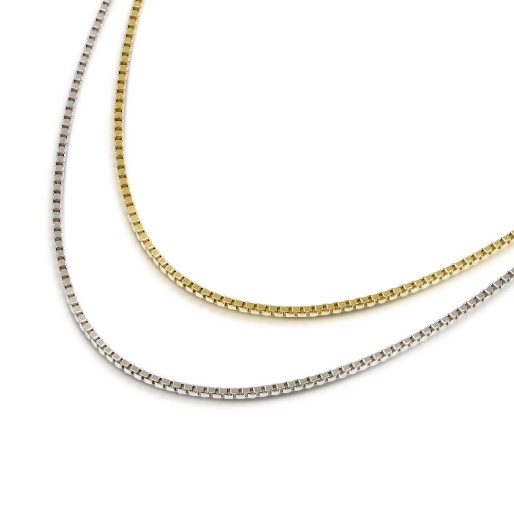 日本製 45cm スライドアジャスター チェーン プラチナ＆K18仕上